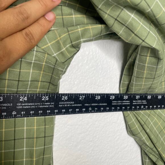 L.L. Bean Mens Button Down Shirt Size XL Green Plaid Wrinkle Resistant - Picture 5 of 9